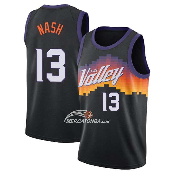 Maglia Phoenix Suns Steve Nash Citta 2020-21 Nero